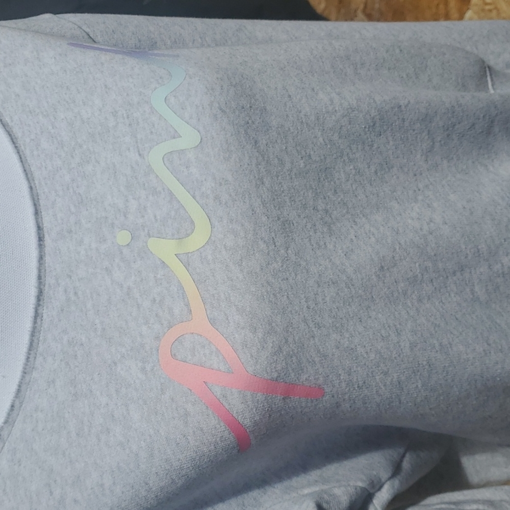 Woman's Pink  off the shoulder sweatshirt. - Picture 6 of 7